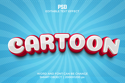 Cartoon 3d Editable Psd Text Effect, a Brushes & More by bdrobin