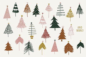 Modern Christmas Trees Illustrations