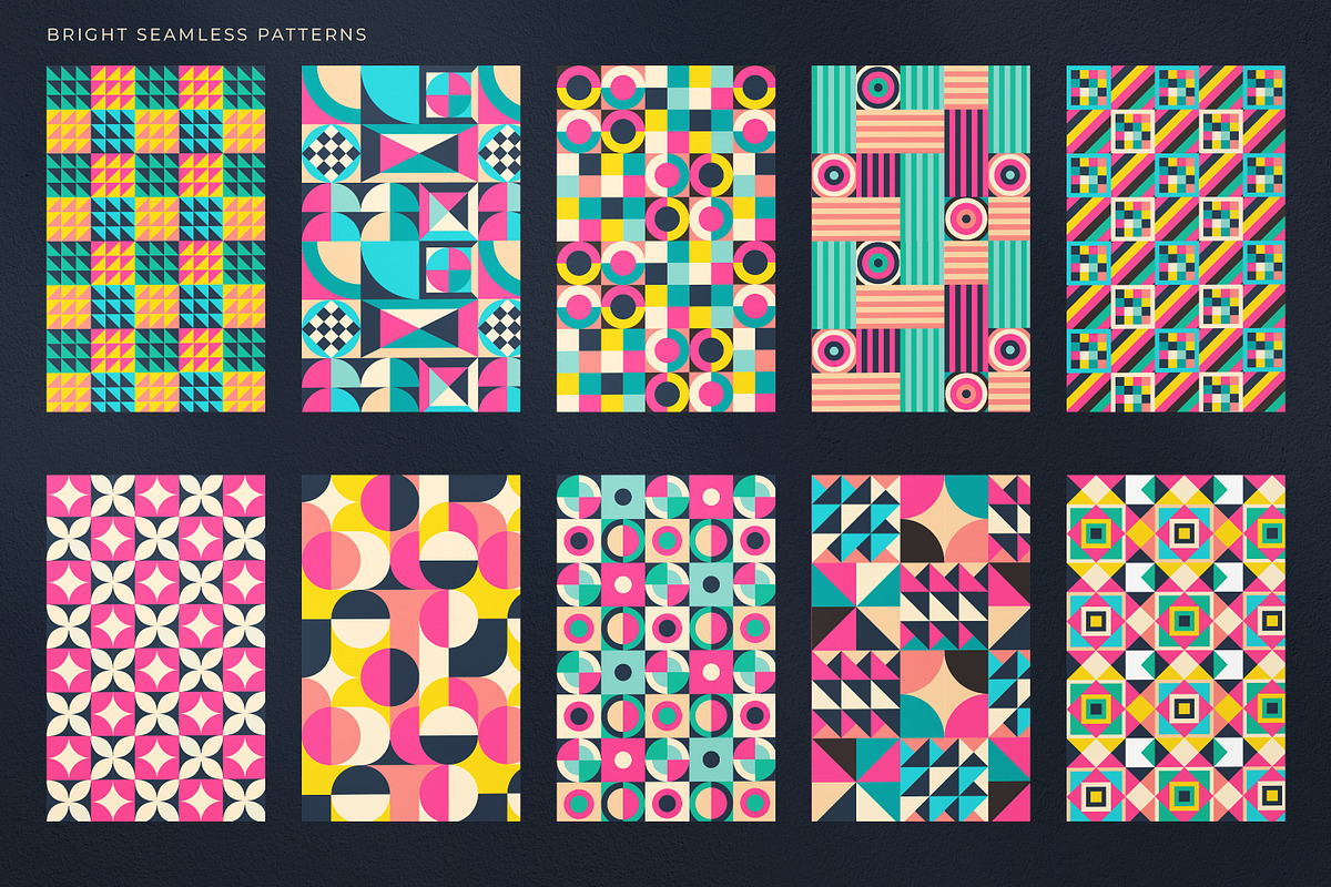 Geometric Vector Cards and Patterns