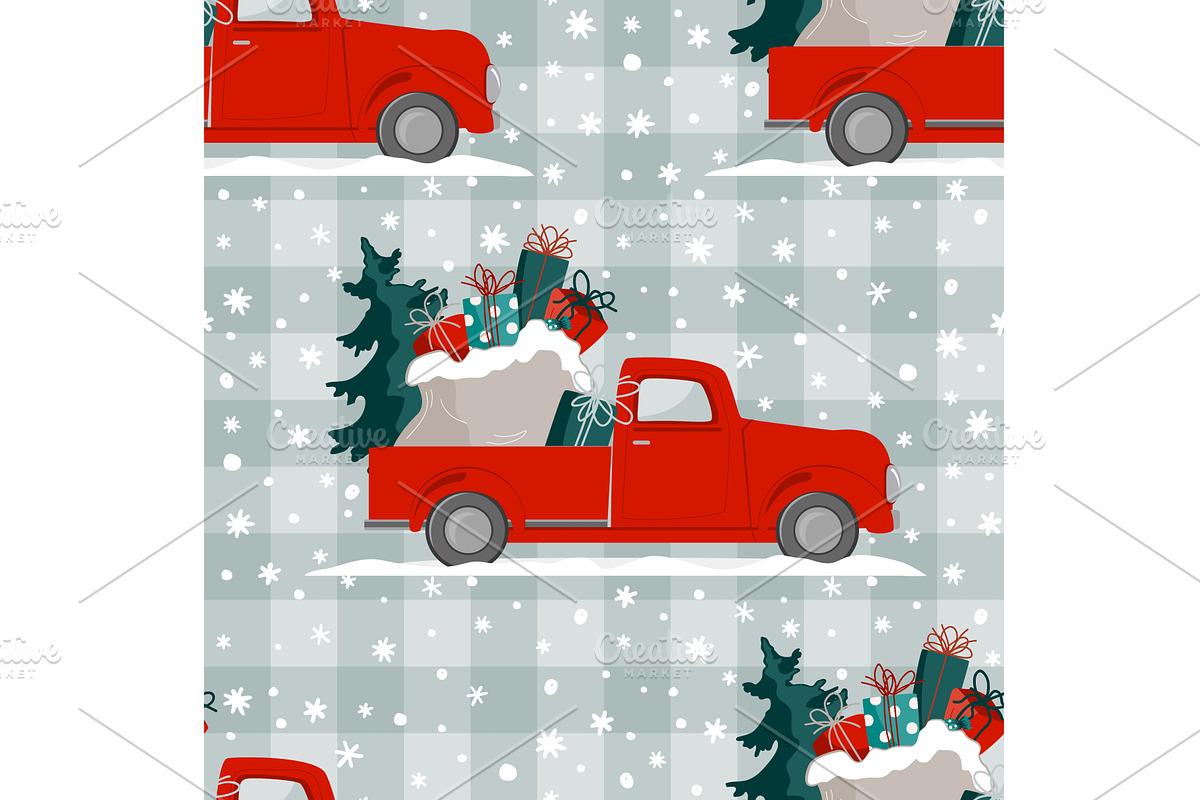 Christmas seamless pattern with red, an Object Illustration by Toltemara