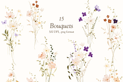 Delicate Watercolor Wildflowers, a Decorative Illustration by Altea Design Studio (Thumbnail 5 of 12)