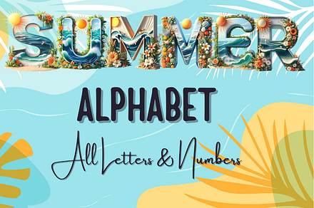 Summer Alphabet Summer PNG Letters