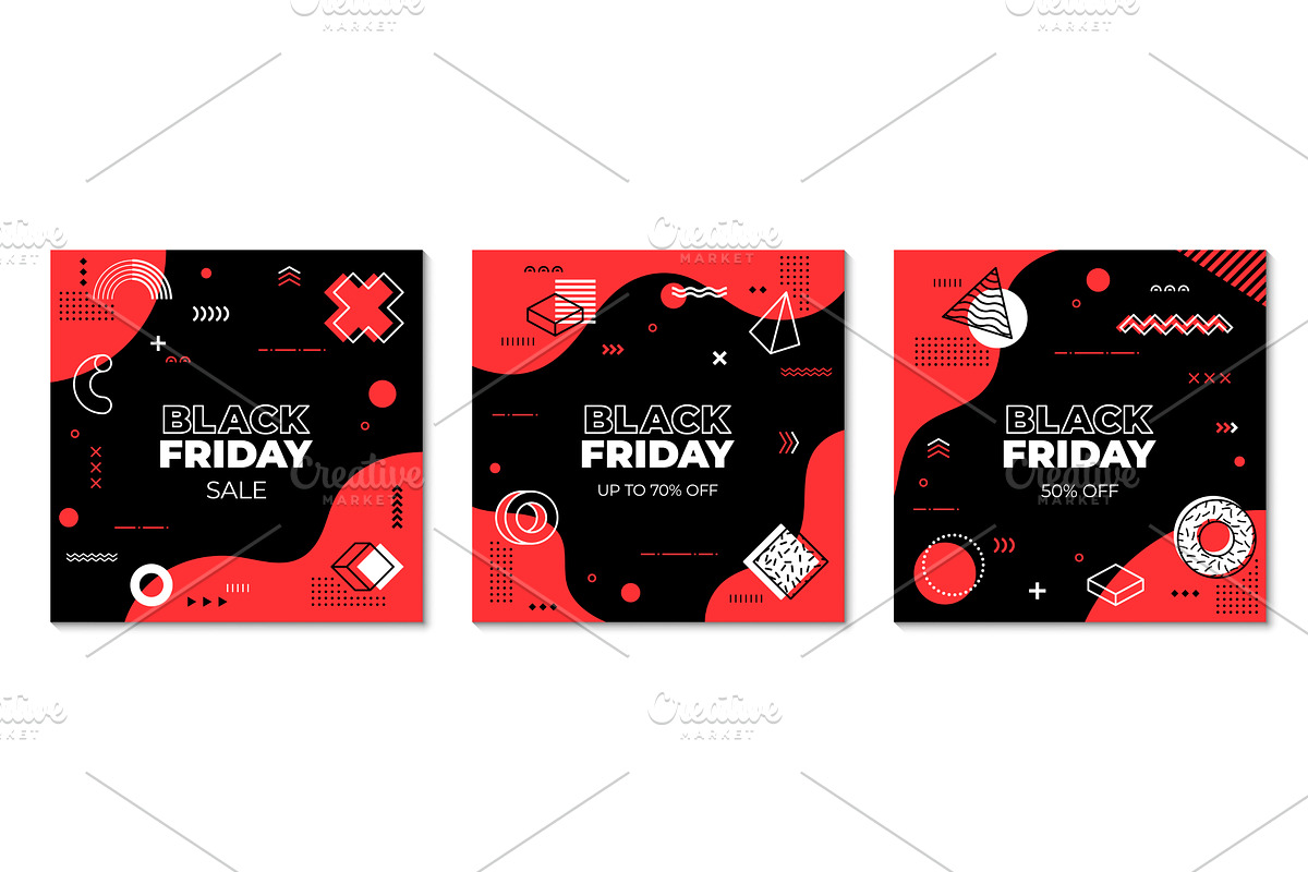 Black Friday sale banners, a Decorative Illustration by Buch&Bee