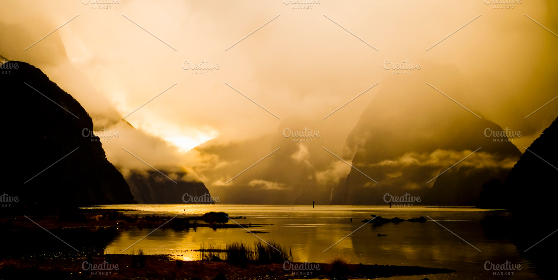 Milford Sound New Zealand Sunset, a Nature Photo by THP Creative