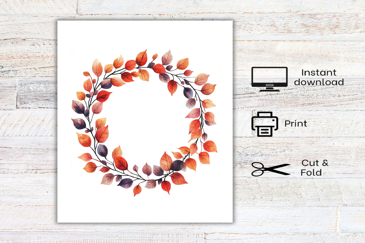 Watercolor Minimalist Autumn Clipart, an Illustration by Canvas Craft (Photo 7 of 7)