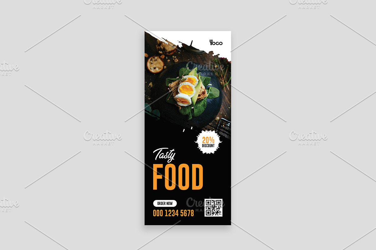 Restaurant Food Rack Card Dl Flyer, a Flyer Template by Shahjahangdb1