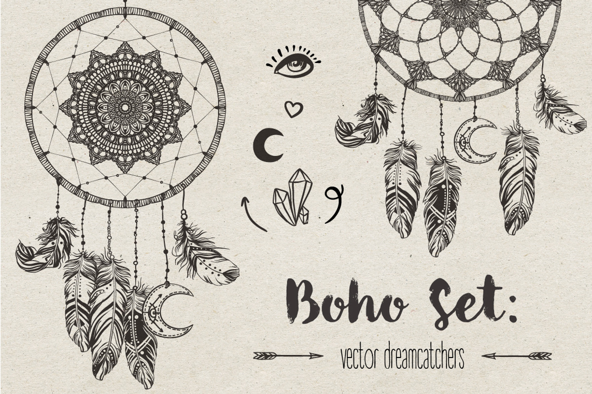 Boho Set: Dreamcatchers, a Decorative Illustration by Varvara Gorbash (Photo 1 of 5)