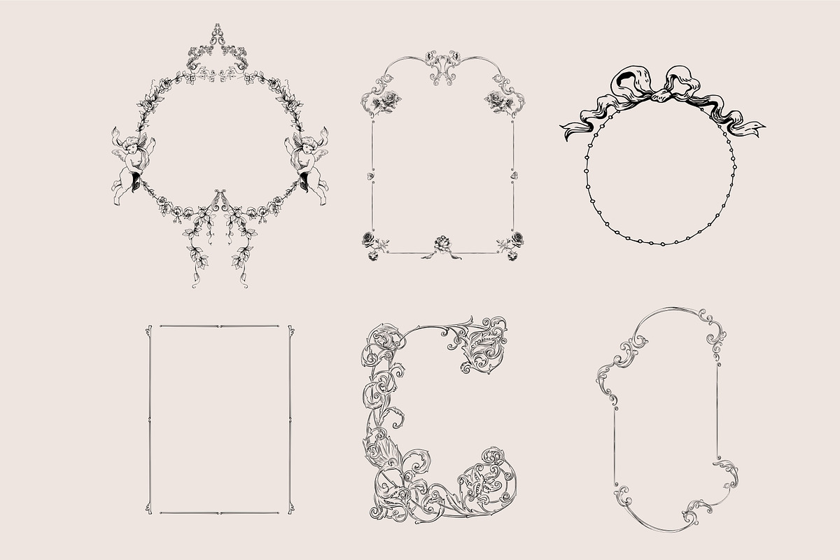 Vintage Frames SVG Clipart PNG, a Decorative Illustration by Anada Arty (Photo 8 of 18)