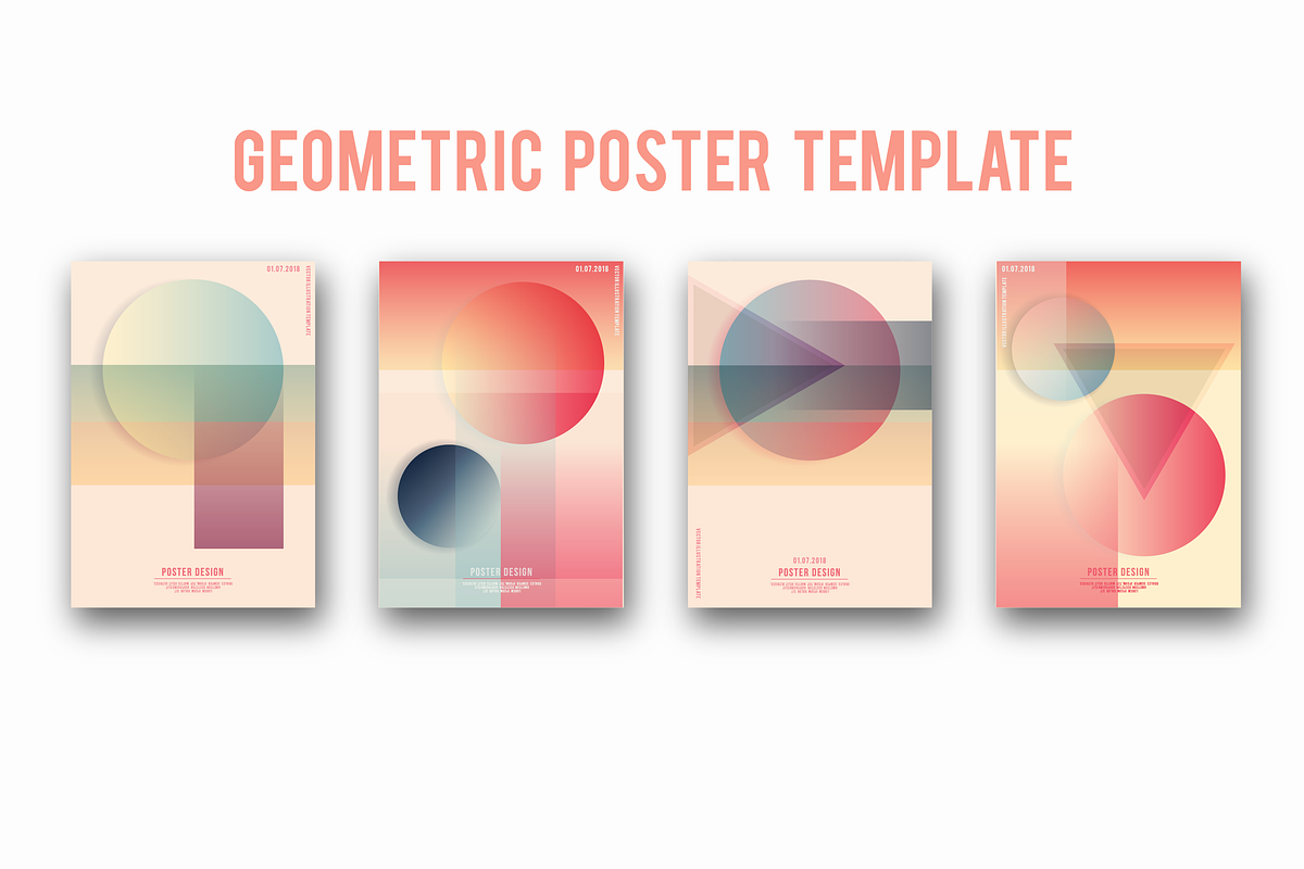 Geometric cover template set., a Card Template by Rinrinnn (Photo 1 of 4)