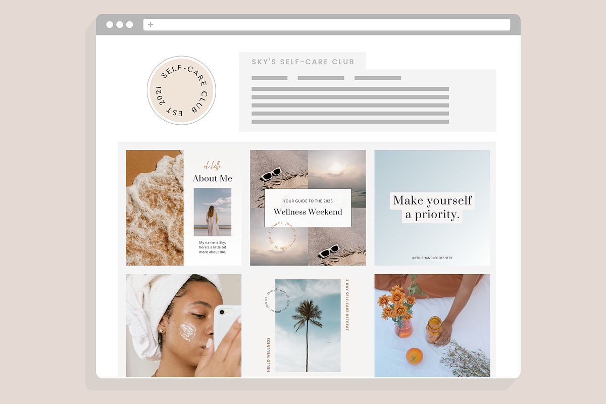 Self-Care Instagram Canva, a Social Media Template by Erin Cassidy (Photo 4 of 9)