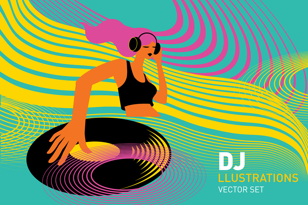 DJ illustrations set, a Person Illustration by lenlis (Photo 1 of 13)