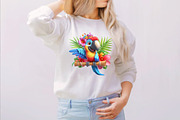 Watercolor Tropical Parrot Clipart, an Illustration by SVGArt (Thumbnail 3 of 7)