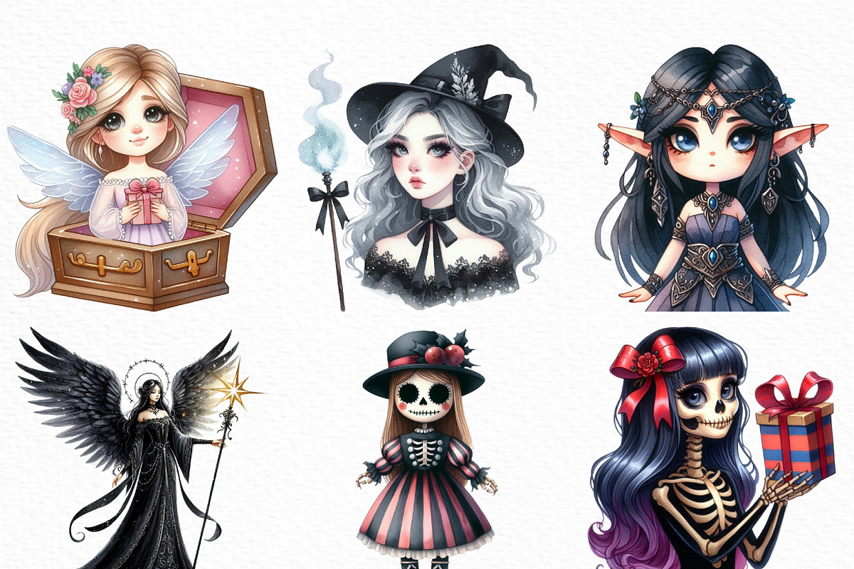 Cute Gothic Christmas Character, an Illustration by Craft Nest (Photo 5 of 6)