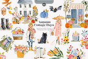 autumn clipart cozy cottage png, a Decorative Illustration by Patishop Art (Thumbnail 1 of 8)