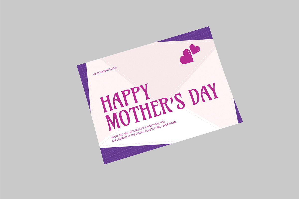 Purple Mothers Day Greeting Card, a Card Template by Neermana (Photo 3 of 4)