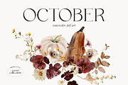 OCTOBER - Watercolor Fall Art, an Illustration by Isabelle Salem (Thumbnail 1 of 11)