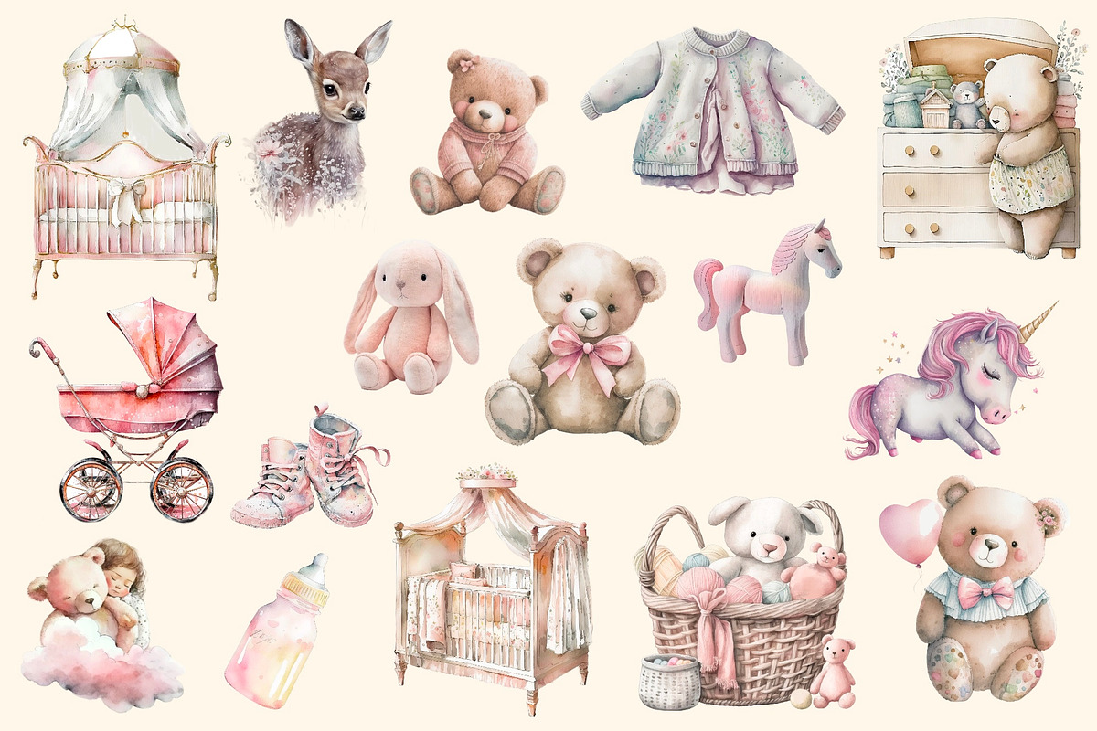 Rosy Dreams, Nursery Collection, a Decorative Illustration by Hello My Print (Photo 7 of 12)