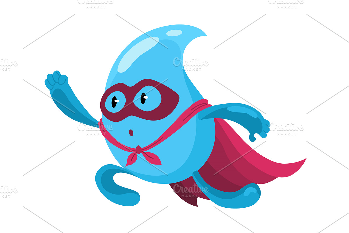 Water drop. Cute aqua character, a Food Illustration by the8monkey