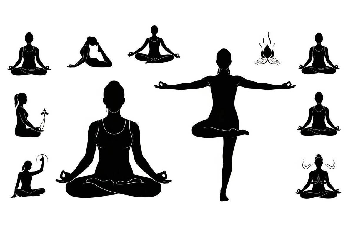 Yoga Meditation Silhouette Vector Bu, an Illustration by Artivon (Photo 31 of 40)