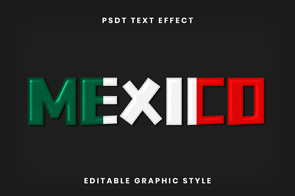 Mexican Flag Thick 3D Text Effect preview 2