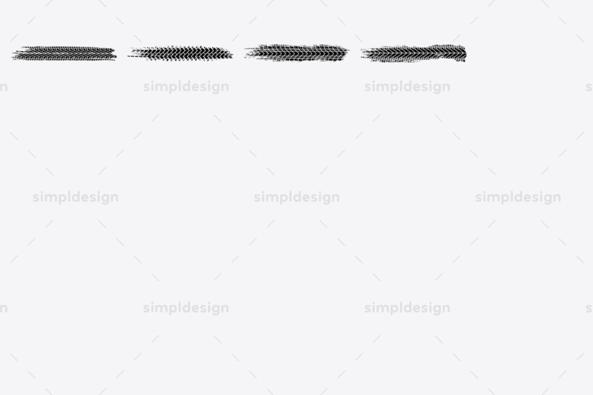 44 Tire Track Photoshop Brushes, a Brush Add-On by SimplDesign (Photo 4 of 4)