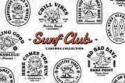 Surf Club Cartoon Collection, an Illustration by cd-design.co (Thumbnail 1 of 8)