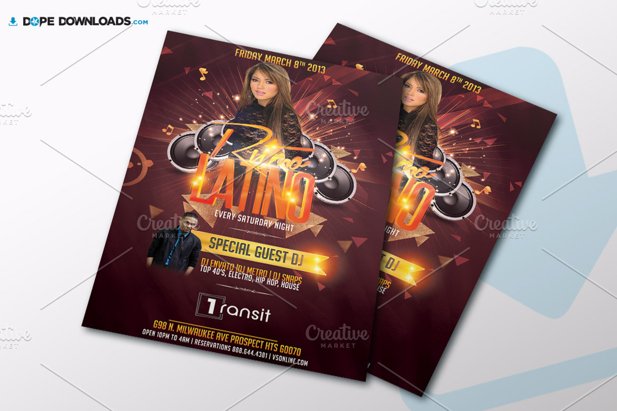 Ritmo Latino Flyer Template, a Flyer Template by DopeDownloads (Photo 2 of 3)
