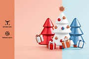 Christmas Banner 3D Illustration, a Seasonal Illustration by TandemStock (Thumbnail 2 of 4)