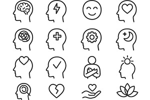 Line icons illustrating various, an Object Illustration by ZinetroN
