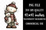 Christmas Whimsical Cats Clipart, an Illustration by Designking (Thumbnail 4 of 5)