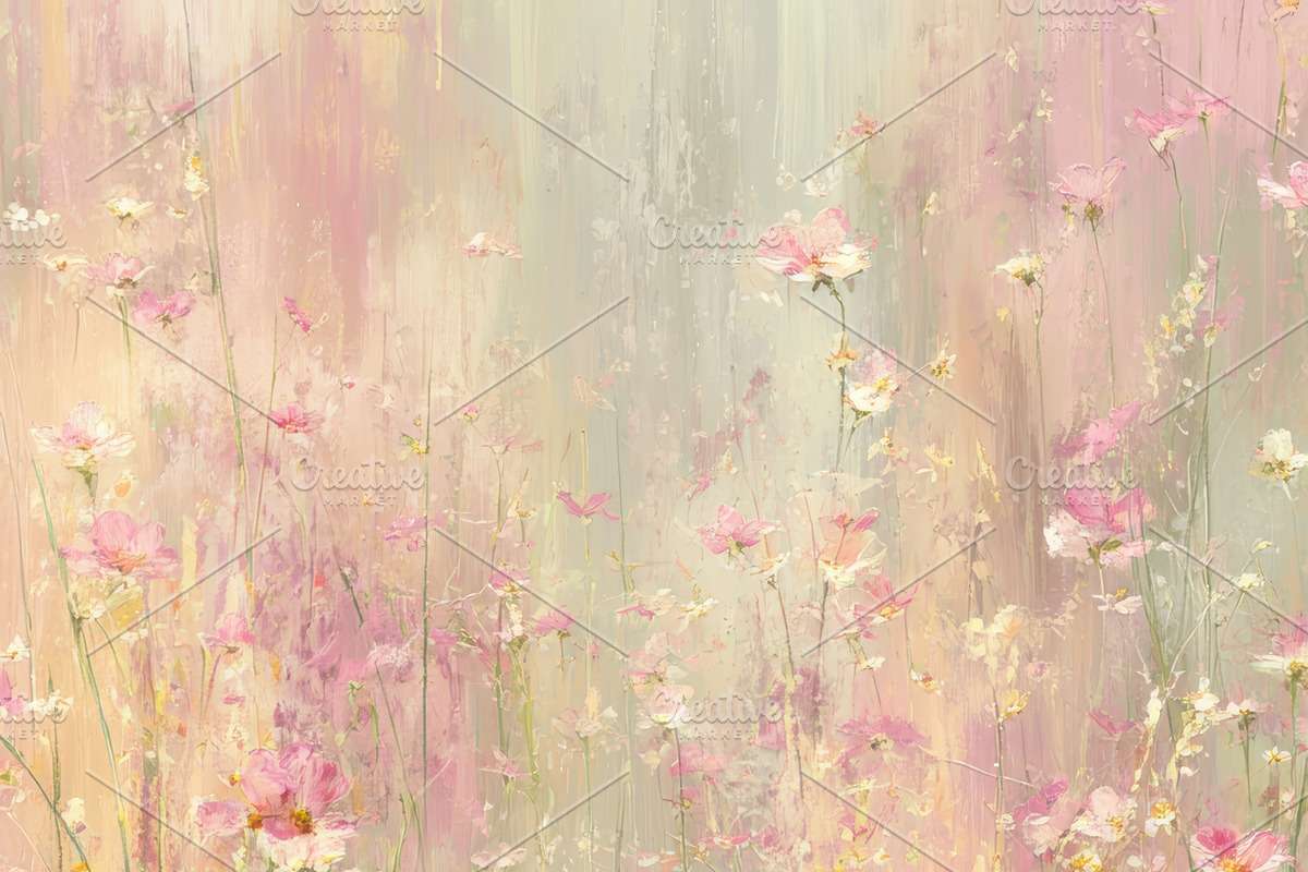 Whispering Blooms Wallpaper, a Decorative Illustration by Virgo Studio