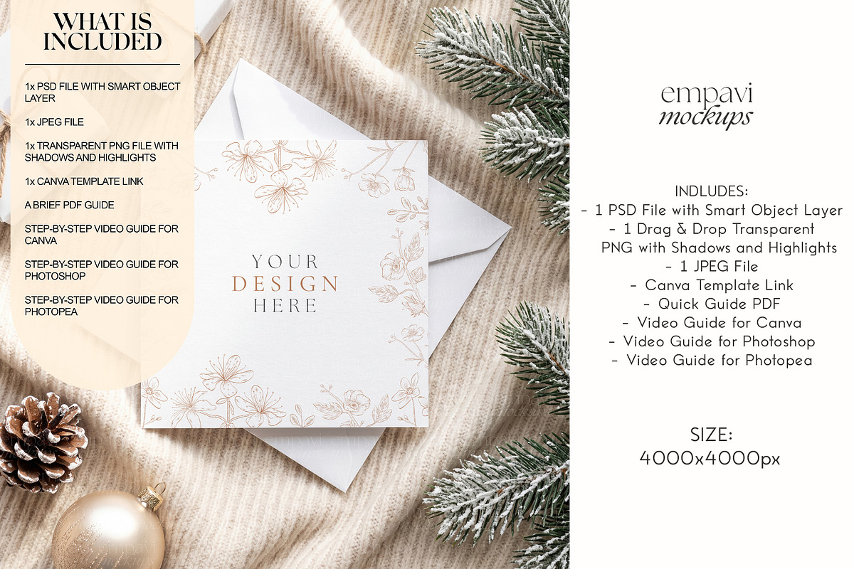 Square Card Mockup, an Advertising Mockup by EmpaviMockups (Photo 2 of 5)