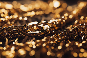 Bright gold chains beautifully arran, a Photo by Tanuart
