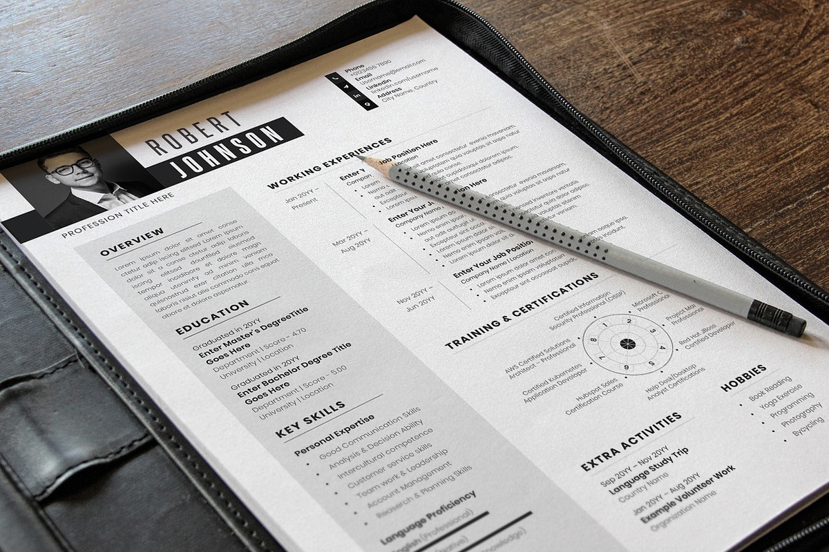 Clean Resume Cv Template Word Pages, a Resume Template by Tbunny (Photo 3 of 7)