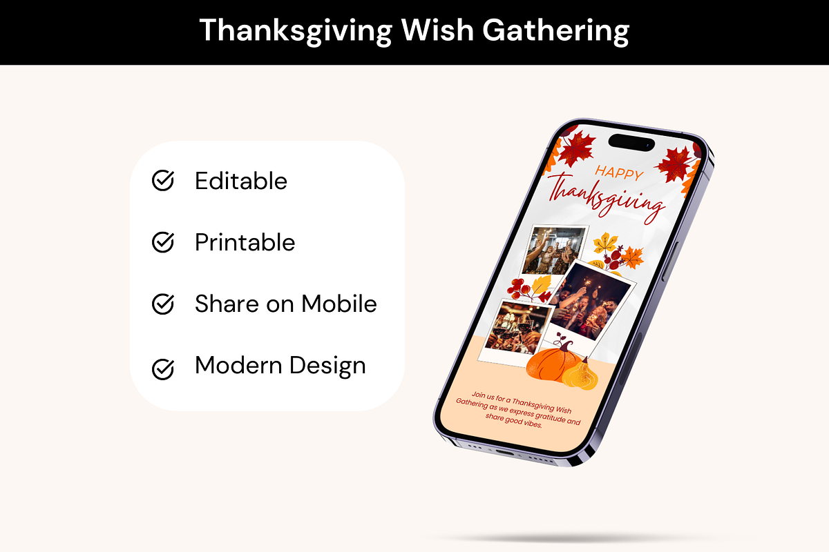 Thanksgiving Wish Gathering Template, a Social Media Template by Adored Templates (Photo 1 of 10)