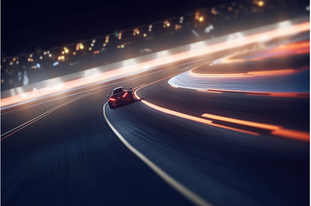 Car race track. Generate Ai, a Transportation Photo by Ylivdesign