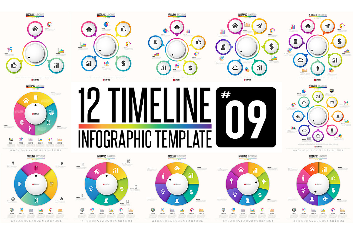 Timeline Infographic Template set 09, a Presentation Template by Paperboxshop (Photo 1 of 3)