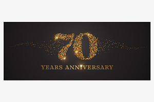 70 Years Anniversary Vector Icon