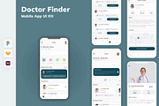 Doctor Finder Mobile App UI Kit, an UI Kit Template by uicube (Thumbnail 2 of 2)