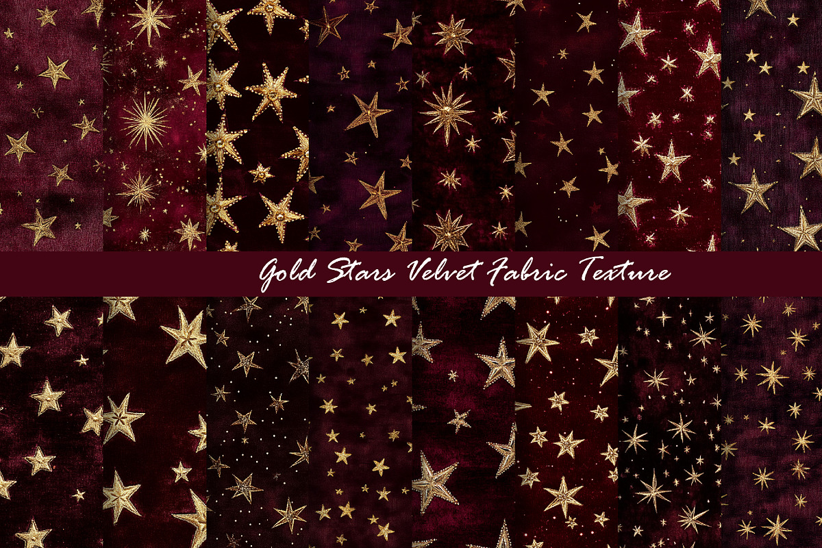 Gold Stars Velvet Fabric, a Texture Graphic by Dream Creation (Photo 1 of 5)