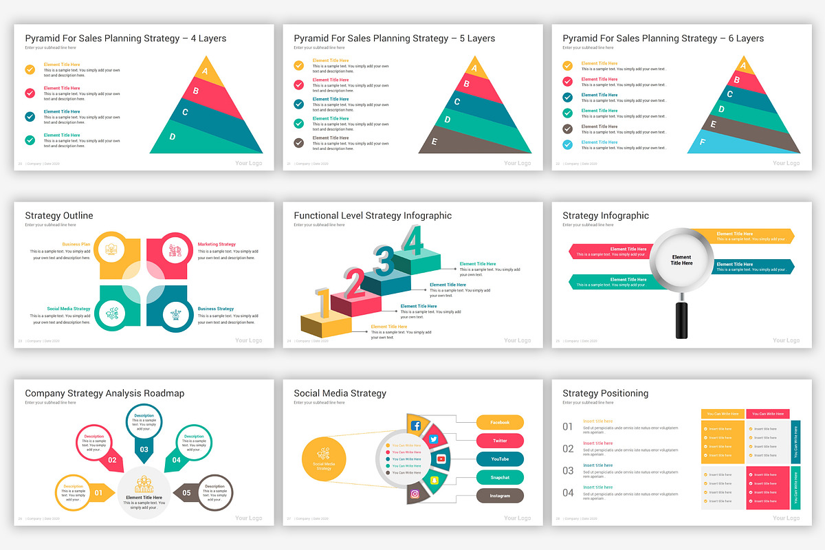 Strategy PowerPoint Diagrams, a Presentation Template by SlideOne