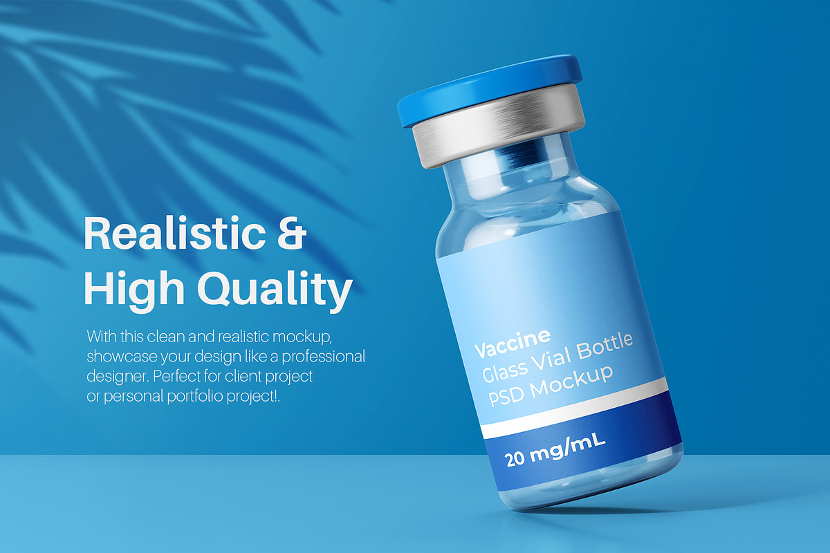 Vaccine Glass Vial Bottle Mockup Set, a Packaging Mockup by Remnand Studio (Photo 6 of 10)