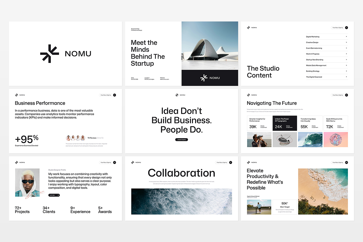 Nomu Presentation Template Design, a Presentation Template by Rocketstill (Photo 2 of 8)