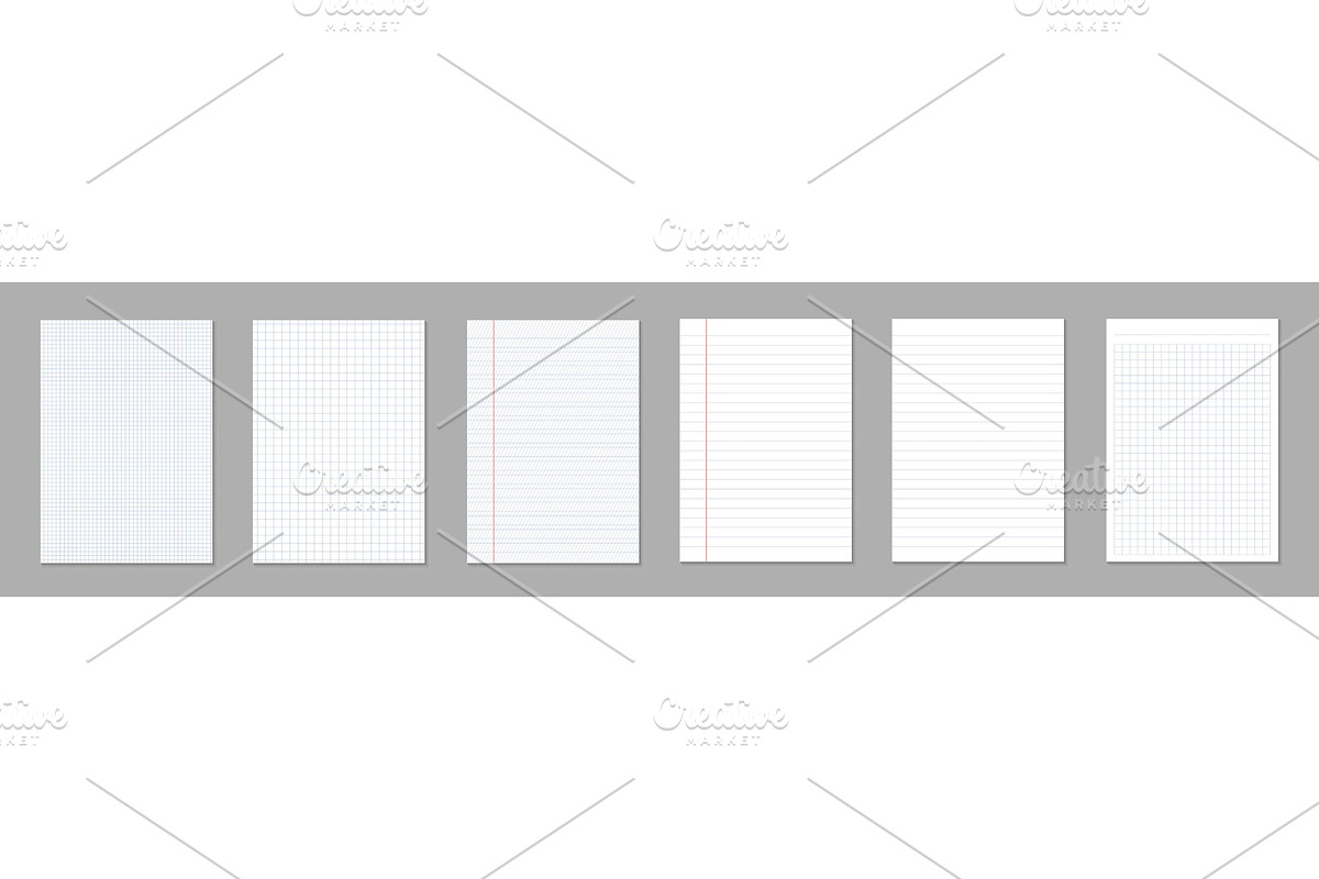 Square, lined paper blank sheets., an Education Illustration by HAPPY VECTOR