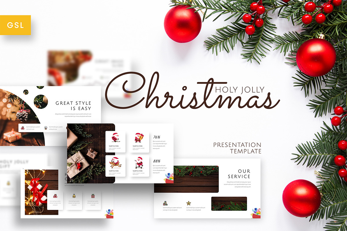 Holy Joly Christmas Google Slides, a Presentation Template by Jegtheme (Photo 1 of 4)