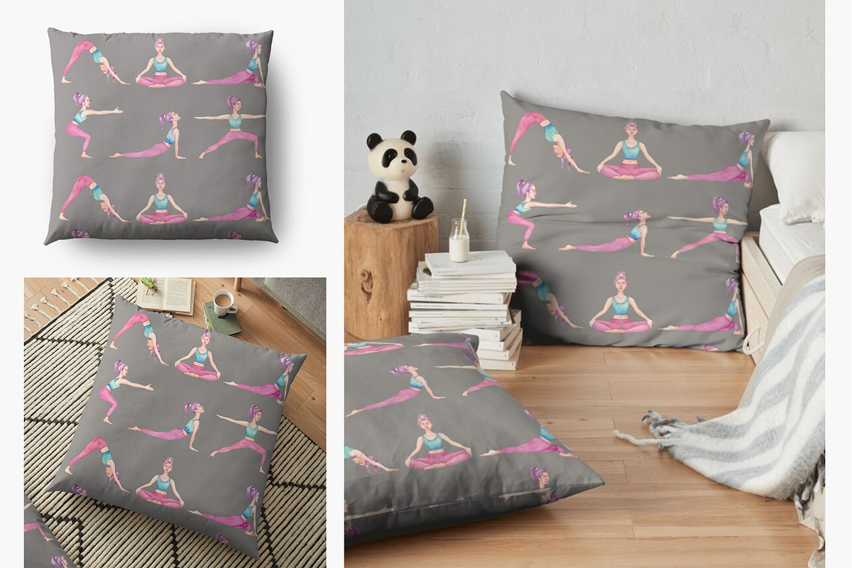 Watercolor Yoga Set, a Healthcare Illustration by Tabiti (Photo 10 of 30)