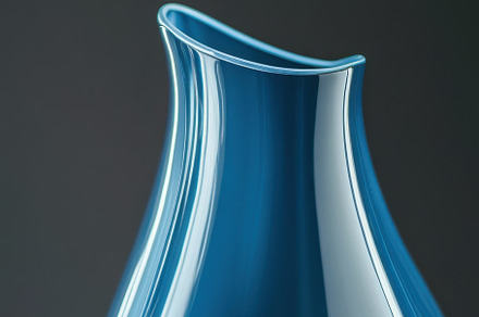 Beautiful blue glass vase on display, a Photo by Beautiful things