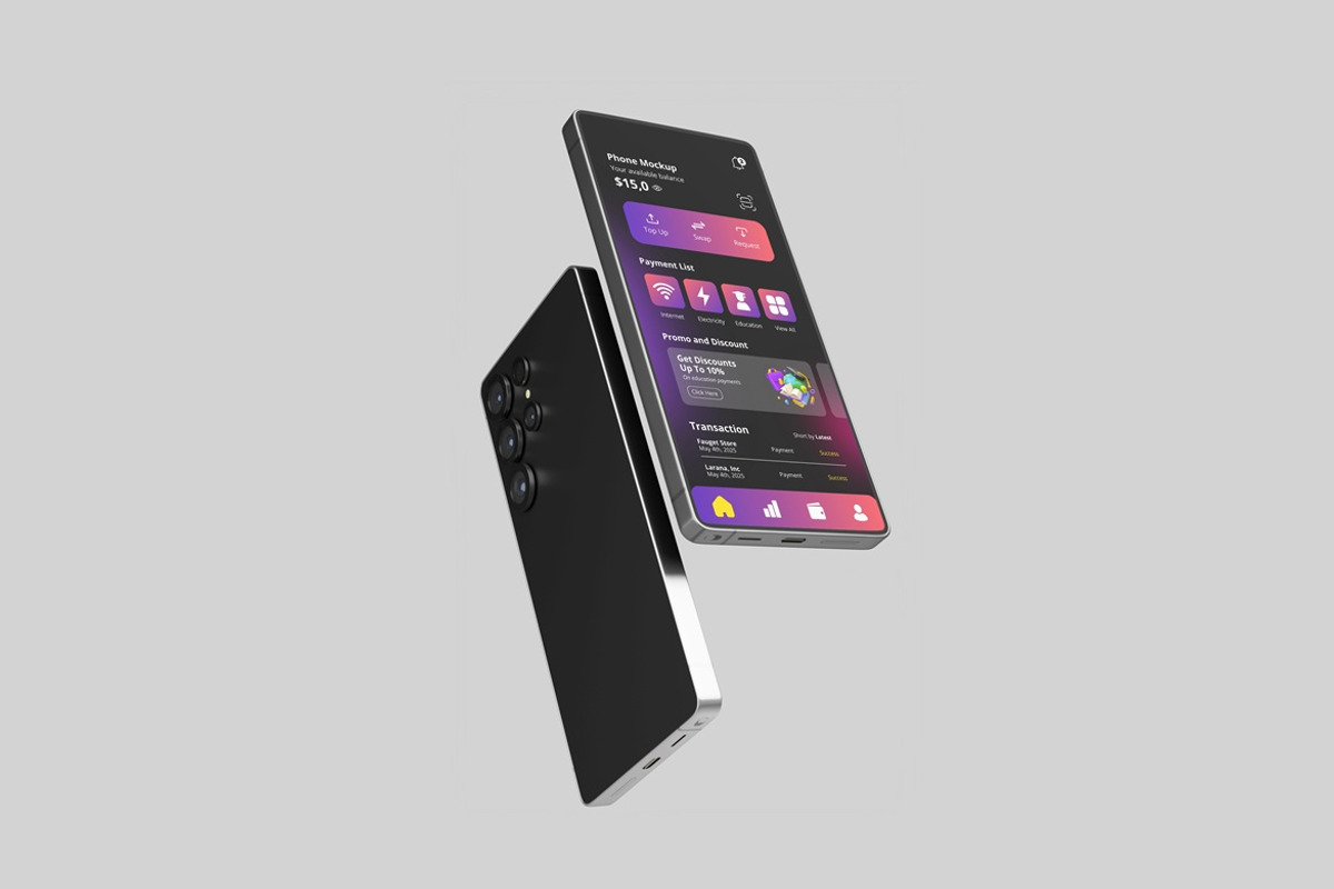 Samsung Galaxy S25 Mockup, a Wearable Device Mockup by Graphic Deal (Photo 7 of 9)
