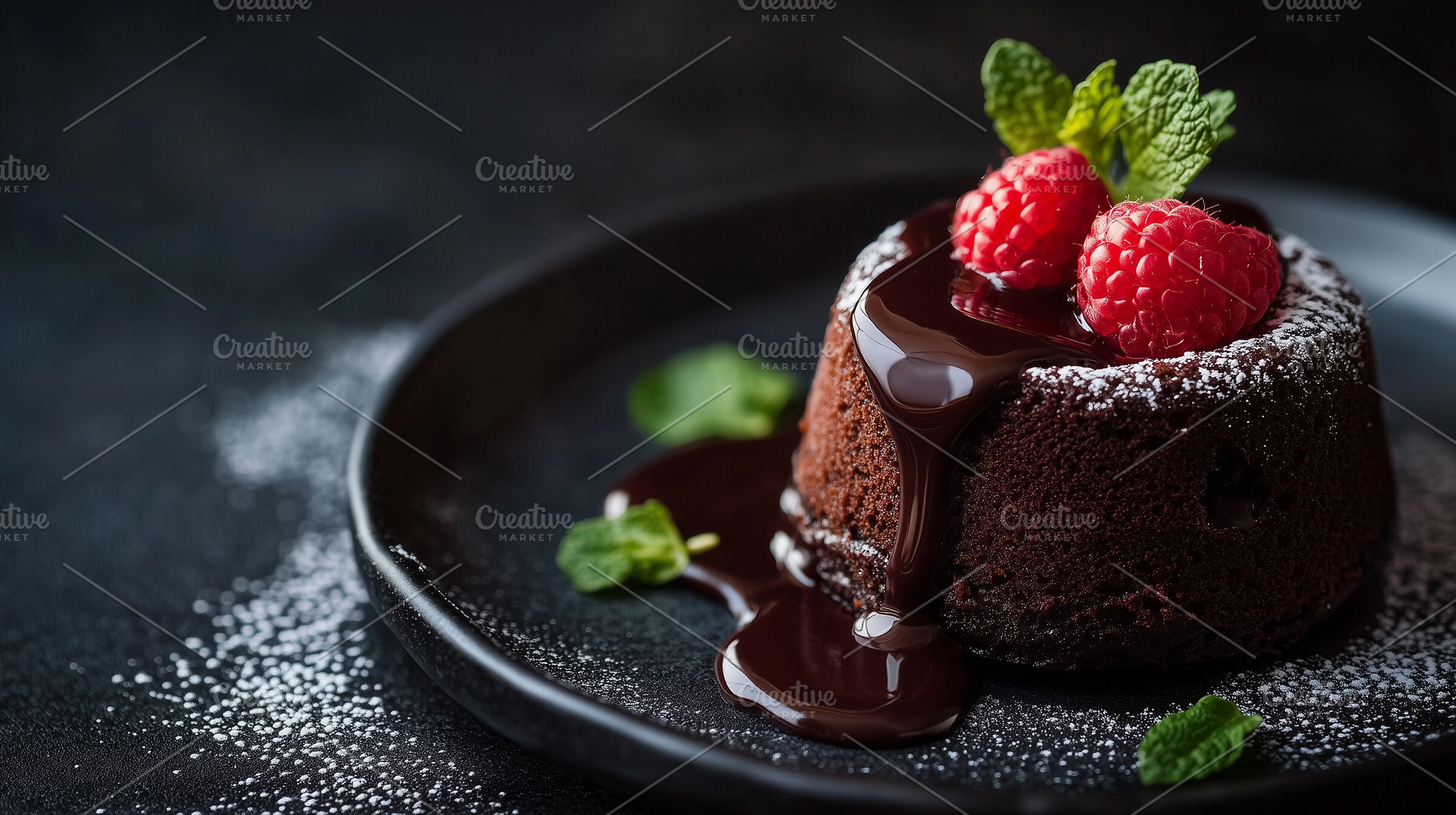 Lava cake with chocolate icing, a Food & Drink Photo by MistyDay