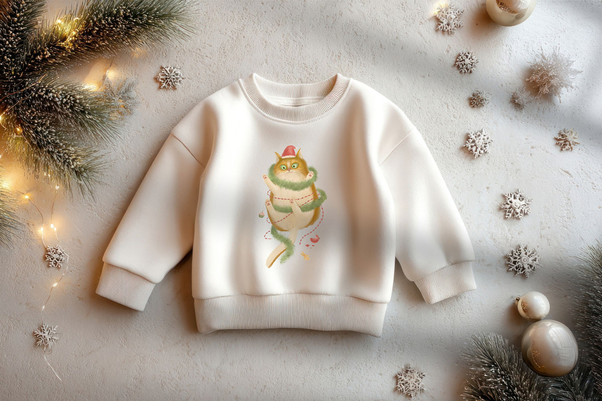 Christmas Mischievous Cat, an Animal Illustration by YuHusar (Photo 3 of 3)